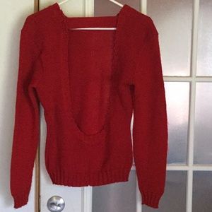 Backless Red Sweater